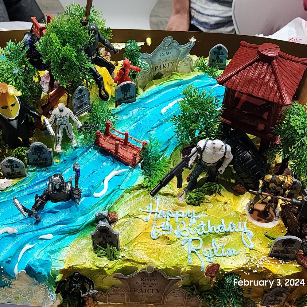 QFC - My son's 6th Fortnite themed half sheet cake (half chocolate/half white) from QFC. - Grocery Near Me - Portland, Oregon QFC - My son's 6th Fortnite themed half sheet cake (half chocolate/half white) from QFC. - Grocery Near Me - Portland, Oregon