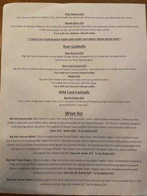 Menu photo 1 Big Hart Brewing Company Hart, MI