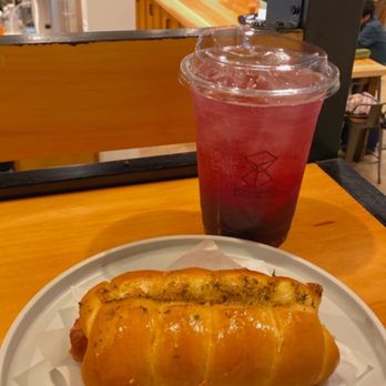 Foundation Coffee Roasters - Sparkling flower ade and sausage roll *chef's kiss x2* - Coffee Roasteries Near Me - Fairfax, Virginia