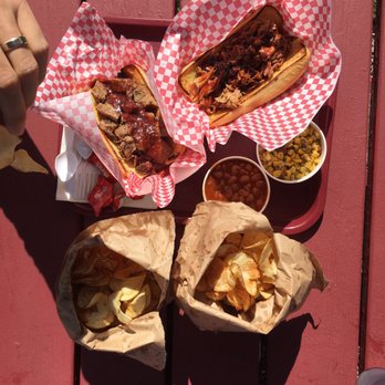 Cherries BBQ Pit - Pulled pork, brisket, fries, beans and creamed corn - Barbeque Near Me - Polson, Montana
