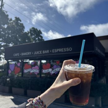 Bagelmania - House iced coffee with sugar-free vanilla syrup - Coffee & Tea Near Me - Huntington Beach, California