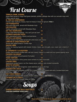 Menu photo 5 Tribeca Restaurant Miramar, FL