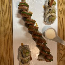 Shinsei Sushi - Tumalo roll and the custom built roll.