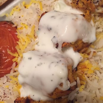 Moby Dick House of Kabob - Yogurt sauce on the chicken. - Persian/Iranian Near Me - Olney, Maryland