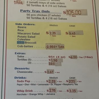 El Pollo Unico - 2026 Menu: Sides, Drinks, Dessert, and Extras... party trays. - Mexican Near Me - Pasadena, California