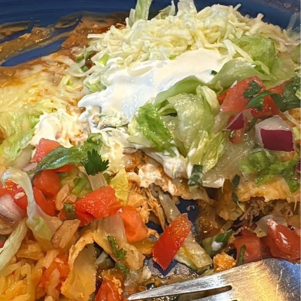 Chicken Enchilada refried beans and rice!!! Chicken Enchilada refried beans and rice!!!