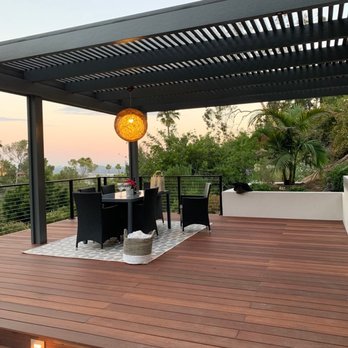 Ocean Pacific Patios - Modern pergola with lights - Patio Coverings Near Me