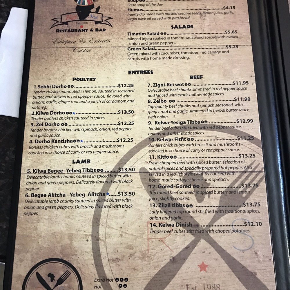 Red Sea Ethiopian & Eritrean Cuisine Restaurant - Dinner menu - Ethiopian Near Me - Oakland, California Red Sea Ethiopian & Eritrean Cuisine Restaurant - Dinner menu - Ethiopian Near Me - Oakland, California