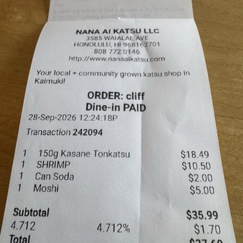 Nana Ai Katsu - Prices - Japanese Near Me - Honolulu, Hawaii Nana Ai Katsu - Prices - Japanese Near Me - Honolulu, Hawaii