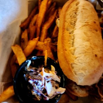 The Buffalo Bar - Pulled Pork Sandwich - American Near Me - West Yellowstone, Montana The Buffalo Bar - Pulled Pork Sandwich - American Near Me - West Yellowstone, Montana