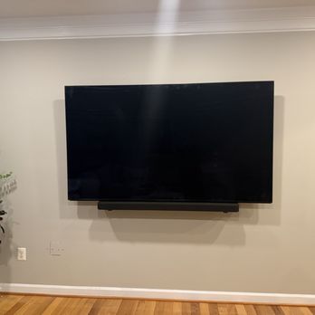 Capital Audio & Video - 85 inch tv mounted beautifully - Security Systems Near Me Capital Audio & Video - 85 inch tv mounted beautifully - Security Systems Near Me