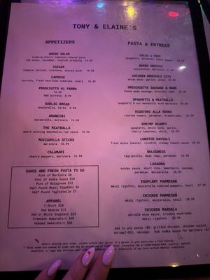 Menu photo 4 Tony & Elaine’s Boston, MA Menu photo 4 Tony & Elaine’s Boston, MA
