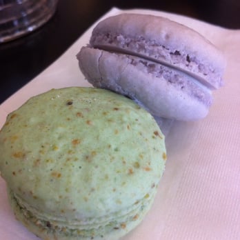 Frosted Cakery - $2.50 each for French Macaroons, pistachio and blackberries in photo - Bakeries Near Me - Fresno, California