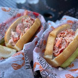 Mason's Famous Lobster Rolls - National Harbor - "Classic Lobster Roll" (served chilled with mayo and lemon butter) and a "Connecticut Roll" (served warm and tossed with butter)