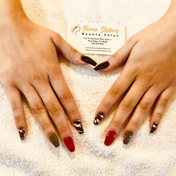 Three Sisters Beauty Salon - Personalized design on acrylic nails. - Nail Salons Near Me - Skokie, Illinois Three Sisters Beauty Salon - Personalized design on acrylic nails. - Nail Salons Near Me - Skokie, Illinois