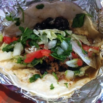 Blue Coast Burrito - Steak flour taco with black beans, pico, cheese, lettuce, onions, and cilantro - Mexican Near Me - Florence, Alabama