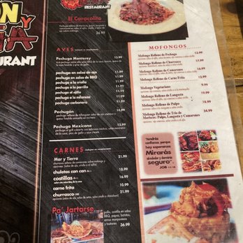 Carbón y Leña - Menu meats & mofongo - Caribbean Near Me - Quebradillas, Puerto Rico