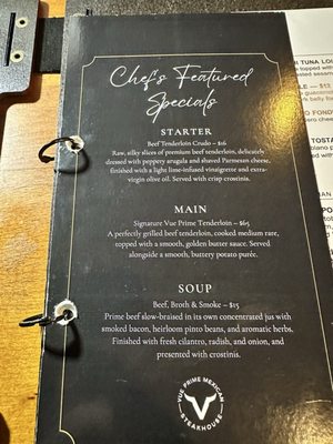 Menu photo 1 Vue Prime Mexican Steakhouse Covington, WA Menu photo 1 Vue Prime Mexican Steakhouse Covington, WA