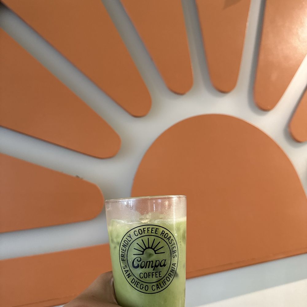 Compa Coffee Roasters - Matcha latte with the logo - Coffee Roasteries Near Me - San Diego, California Compa Coffee Roasters - Matcha latte with the logo - Coffee Roasteries Near Me - San Diego, California