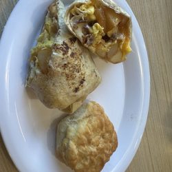 Huddle House - Home style huddle wrap with biscuit