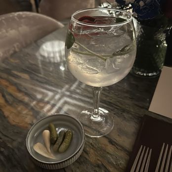 14 Prime - Gin and tonic with a side of pickles. - Steakhouses Near Me - Jacksonville, Florida 14 Prime - Gin and tonic with a side of pickles. - Steakhouses Near Me - Jacksonville, Florida