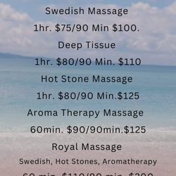 Reflexions Massage Therapy - My prices