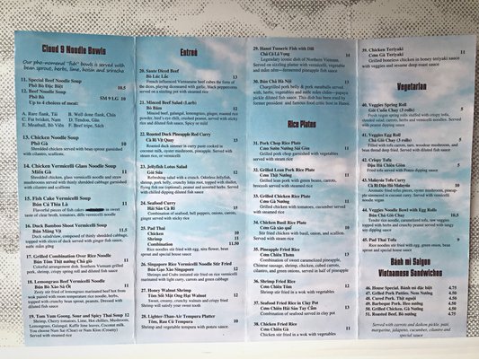 Menu photo 6 Cloud 9 Vancouver, WA