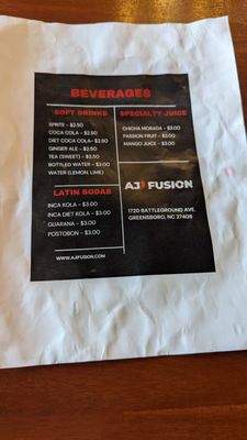 Menu photo 7 Aji Fusion Greensboro, NC