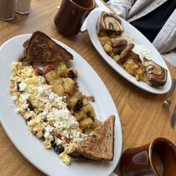 The Peabody Diner - The Big Breakfast and Greek omelet (scrambled)