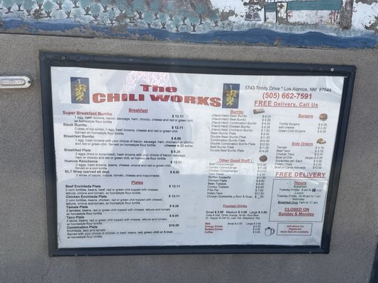 Menu photo 1 Chili Works Los Alamos, NM