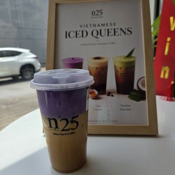 N25 Nitro Tea & Coffee - Ube Coconut Vietnamese Iced Latte - Bubble Tea Near Me - Flushing, New York