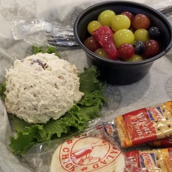 Chicken Salad Chick - Scoop with a side of fruit, wheat thins crackers and Mimi Buttercream Frosted Cookies for dessert. - Southern Near Me - Concord, North Carolina
