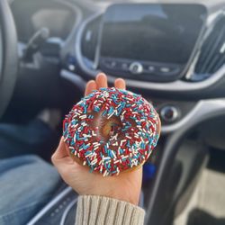 Fresh Donuts & Bagels - 4th of July Donut that the sweet lady gave us for free