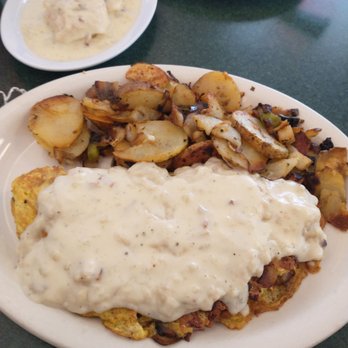 Jerry’s Cafe - Jerry's OMELETTE and side of biscuit and gravy and home fries - Breakfast & Brunch Near Me - Hesperia, California