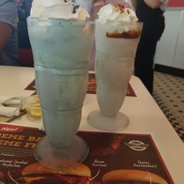 Oreo mint milkshake and pecan turtle milkshake