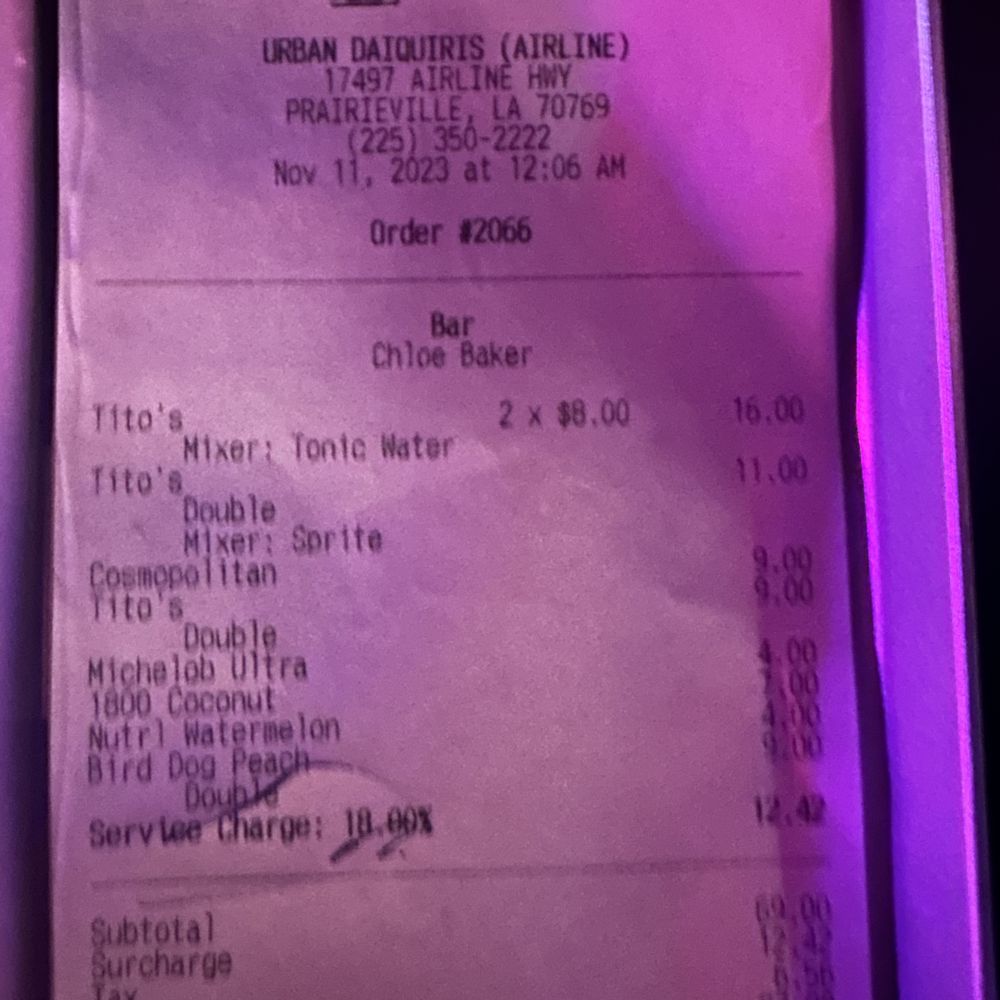 the receipt for the restaurant the receipt for the restaurant