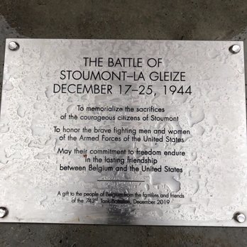 743rd Tank Battalion Memorial - The plaque at the base says it all. - Landmarks & Historical Buildings Near Me