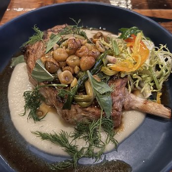 Le Coin - Pork chop with hazelnuts and crack purée - Seafood Near Me - Seattle, Washington