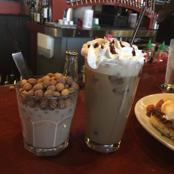 Lulu's Allston - Reese's puff and chunky monkey iced coffee. - New American Near Me - Boston, Massachusetts Lulu's Allston - Reese's puff and chunky monkey iced coffee. - New American Near Me - Boston, Massachusetts