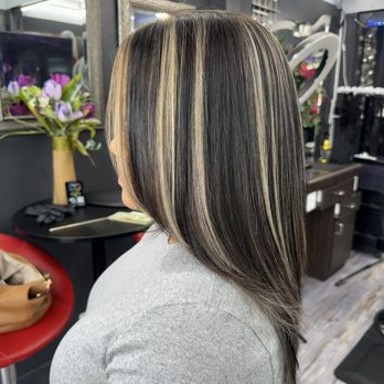 MiO’s Designs Barbershop - The beginning of my grey blending era. Mio did such an awesome job. She's personable and talented. - Barbers Near Me - Honolulu, Hawaii