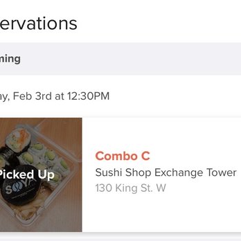 Sushi Shop Exchange Tower - Photo of mealapp shows picked up when I never pressed picked up - Sushi Bars Near Me - Toronto, Ontario Sushi Shop Exchange Tower - Photo of mealapp shows picked up when I never pressed picked up - Sushi Bars Near Me - Toronto, Ontario