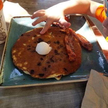 First Watch - Kid chocolate chip pancake and bacon - Breakfast & Brunch Near Me - Clemmons, North Carolina