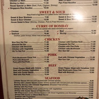 Moon Hing Restaurant - the menu of the restaurant - Chinese Near Me - Dover Foxcroft, Maine