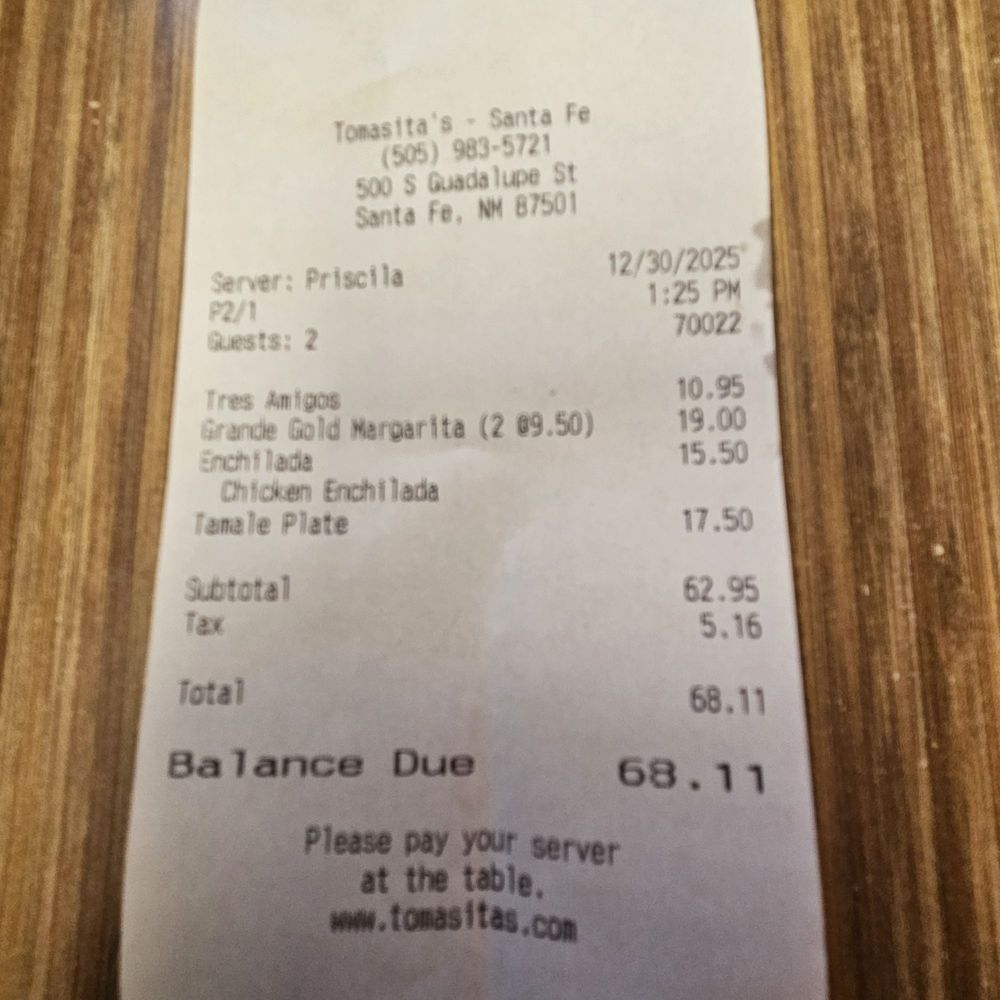 Lunch receipt Lunch receipt