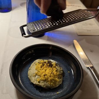Topolobampo - Papadzules de hongo with shaved truffle - Mexican Near Me - Chicago, Illinois