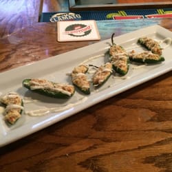 Gator's Tail - Jalapeño's stuffed with cheese & sausage, baked au gratinè.....Delicious!