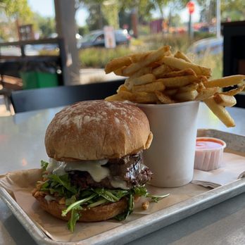 Burger Lounge - Truffle Mushroom-Swiss Burger! Yum! - Burgers Near Me - Campbell, California Burger Lounge - Truffle Mushroom-Swiss Burger! Yum! - Burgers Near Me - Campbell, California