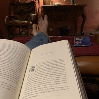 Adobe and Pines Inn - Reading in our Rosa room by the fire. Divine small inn with fab service. - Bed & Breakfast Near Me - Taos, New Mexico
