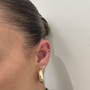 STUDS - (Top part of ear) Helix & conch piercing. - Piercing Near Me - New York, New York STUDS - (Top part of ear) Helix & conch piercing. - Piercing Near Me - New York, New York