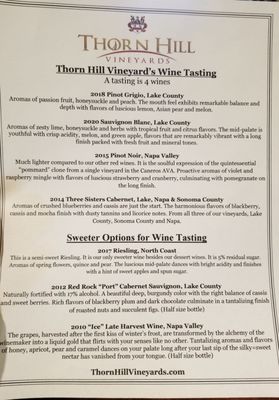Menu photo 1 Thorn Hill Vineyards Tasting Store Lancaster, PA Menu photo 1 Thorn Hill Vineyards Tasting Store Lancaster, PA